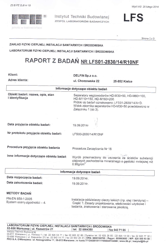 raport separatory